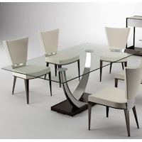 Tangent Glass Top Dining Table