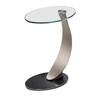 Contemporary Metal & Glass End Table