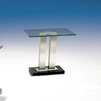 Accent Table with Steel Column Base