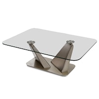 Cocktail Table with Metal Base