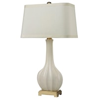 FLUTED CERAMIC TABLE LAMP