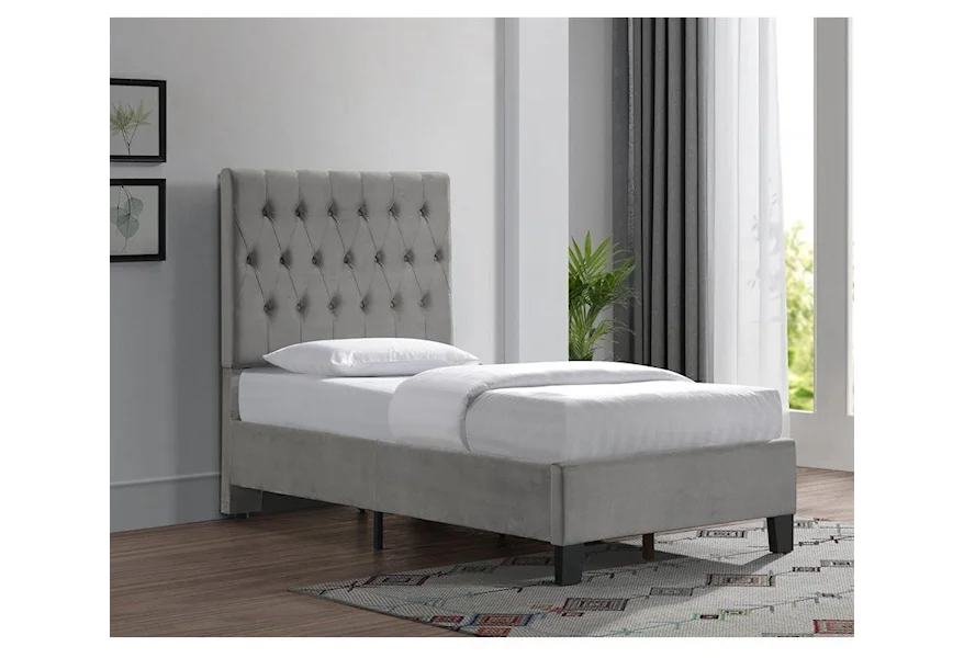 Amelia Twin Upholstered Bed by Emerald at Rife's Home Furniture