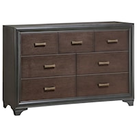 Transitional 7-Drawer Dresser with Fully Stained Drawer Interiors