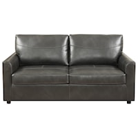 Faux Leather Full Sleeper Sofa w/ Gel Foam Mattress