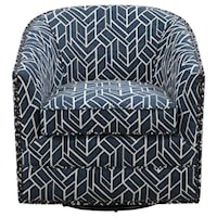 Swivel Chair with Patterned Fabric