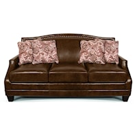 Traditional Stationary Sofa with Nail Head Trim