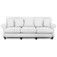 Traditional Rolled Arm Sofa with Nailheads