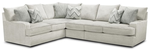 Casual 3-Piece Sectional Sofa with Wide Track Arms