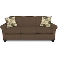 Casual Rolled Arm Sofa With Accent Pillows