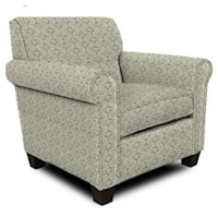 Casual Rolled Arm Chair With Welt Cord Trim