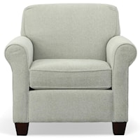 Casual Rolled Arm Chair With Welt Cord Trim