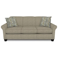Casual Rolled Arm Sofa With Accent Pillows