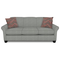 Casual Rolled Arm Sofa With Accent Pillows