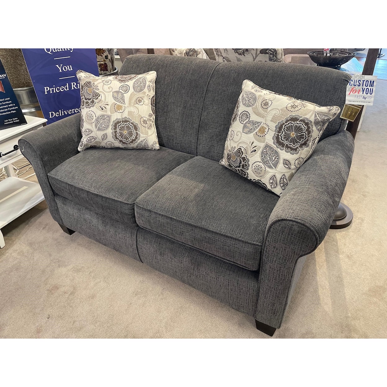 England Angie 4630 Rolled Arm Loveseat