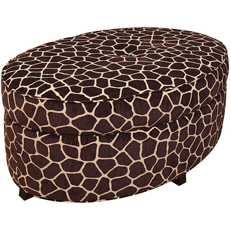 Betty Oval Storage Ottoman for Living Room Footrest with Storage Space