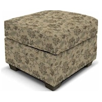 Welted Ottoman with Exposed Block Legs