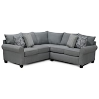 Casual Sectional Sofa with Rolled Arms