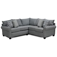 Casual Sectional Sofa with Rolled Arms