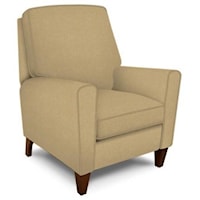 Manual Push Back Recliner with Exposed Wood Legs