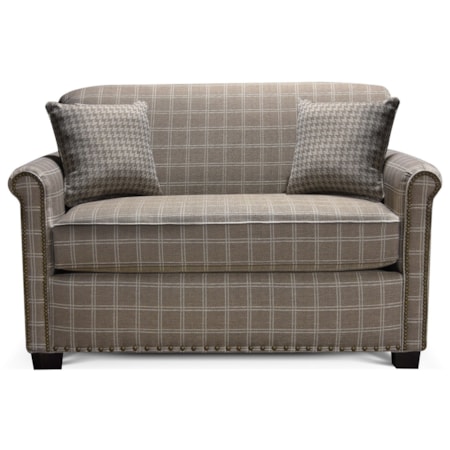 Rolled Back Loveseat with Nailheads