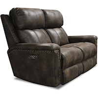 Power Double Reclining Loveseat with Power Tilt Headrests and Nails