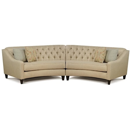 2 Piece Curved Sectional Sofa 