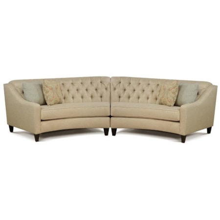2 Piece Curved Sectional Sofa