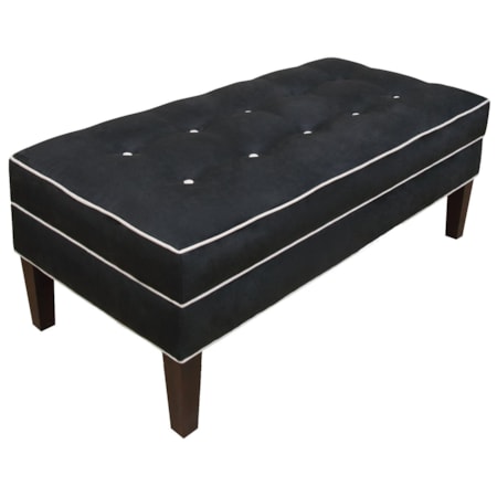 Living Room Ottoman with Contrasting Welt