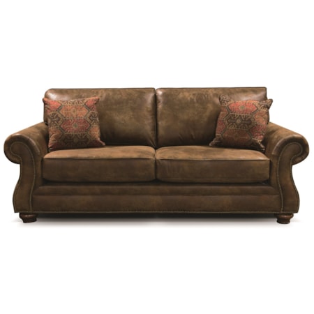 Two Cushion Sofa with Nailheads