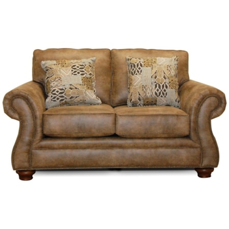 Two Cushion Loveseat with Nailheads
