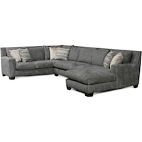 Contemporary Sectional Sofa With Chaise And NailHead Trim