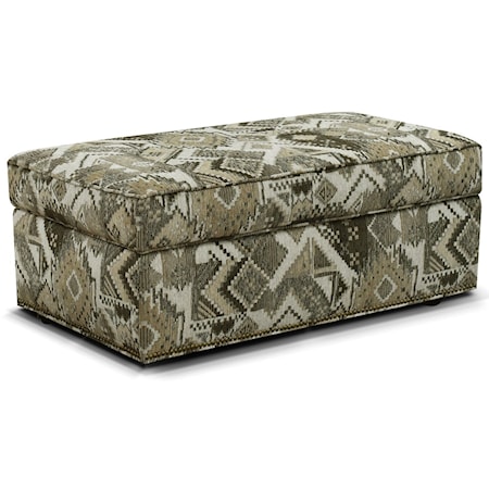 Storage Ottoman with Nailhead Trim