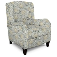 Transitional Exposed Leg Recliner with English Arms