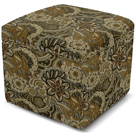 Storage Ottoman with Nailhead Trim