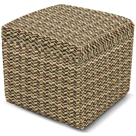 Storage Ottoman with Nailhead Trim