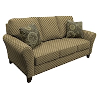 Transitional Flared Arm Sofa with Wooden Legs