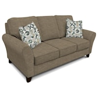 Transitional Flared Arm Sofa with Wood Legs