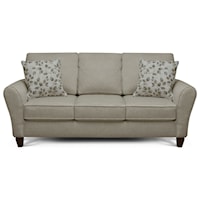 Transitional Flared Arm Sofa with Wooden Legs