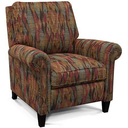 High-Leg Reclining Chair with Nailheads