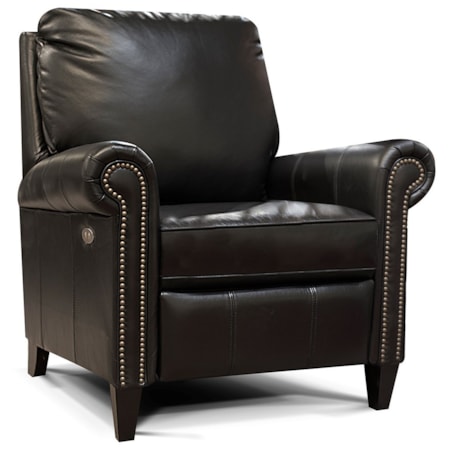 Leather High-Leg Recl. Chair w/ Nailheads