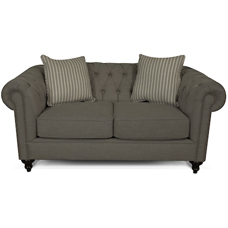 Loveseat with Button Tufted Back