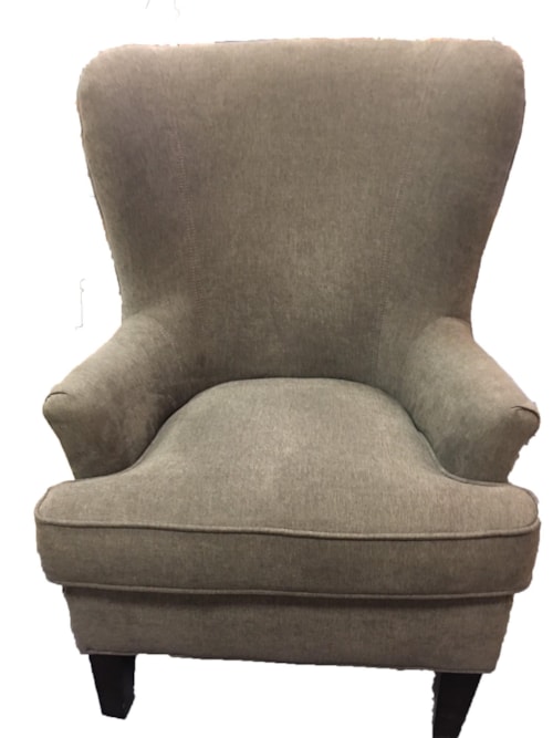 Transitional Wing Back Accent Chair with Tapered Legs