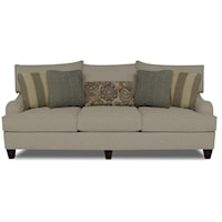 Bed Pillow Back Sofa with Charles of London Arms and Tapererd Legs