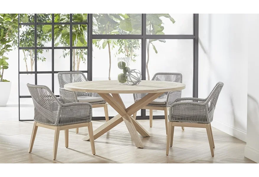 Loom 63 Inch Table and 4 Chairs by Sussex Casual at Johnny Janosik