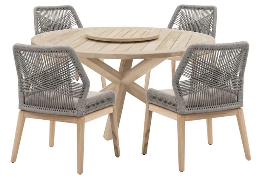 Loom 63 Inch Table and 4 Chairs by Sussex Casual at Johnny Janosik