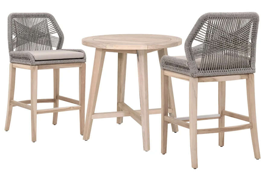 Loom 36 Inch Table and Counter Stools by Sussex Casual at Johnny Janosik