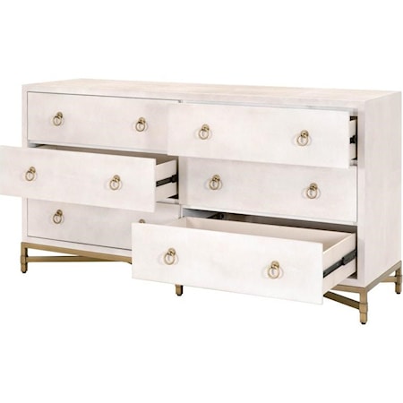 Traditions Strand Shagreen 6-Drawer Double D
