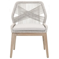 LOOM OUTDOOR CHAIR Taupe & White Flat Rope, Pumice, Gray Teak
