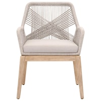 LOOM ARM CHAIR Taupe & White Flat Rope, Pumice, Natural Gray Mahogany