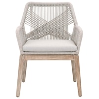 LOOM ARM CHAIR Taupe & White Flat Rope, Pumice, Natural Gray Mahogany